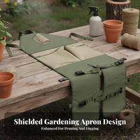 Stain-Resistant Split-Leg Gardening Apron Long-Lasting Leg Protection Apron Reinforced Pockets Quick Release Buckle for Gardeners, Landscapers, Farmers, Harvesting, Outdoor