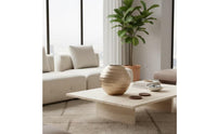 Vase with Wave Texture Lustrous Metal Vase Round for Living Room