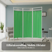 Mobile with Wheels Wheeled Medical Screen Foldable Design Folding Medical Partition Privacy Protection Room Divider Lockable Casters for Beauticians, Healthcare Professionals, Hospital, Clinics, Doctor's Offices