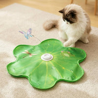 Flower-Shaped Cat Toy Soft Rotating Butterfly Rod Self-Play Electric Cat Teaser for Cats