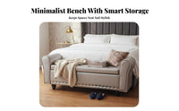 Multi-Functional Tufted Bed End Ottoman timeless Design Storage Bench Easy to Clean Upholstered Seat for Decor lovers, Decorators, Entryway, Bedroom, Walk-in Closet, Living Room