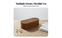 Lidded Wickerdesign Bin With Lid Organizing Box Easy to Clean for Living Room