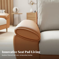 3-Seater Chaise Sofa French Cream aesthetic L-Shaped Couch with Chaise Light Luxury Feel Living Room Furniture for Renters, Families, Lounge Area, Bedroom