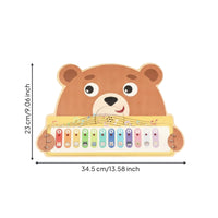 Musical Note Graphics Small Piano Keyboard animal-Shaped Wooden Piano Educational Music Toy Animal Illustrations