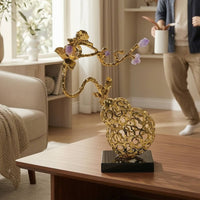 Gourd Statue with Crystal Gilded Tabletop Ornament Decorative for Homeowners