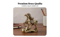 Intricate Details Chinese Astrological Horse Ornament Artisanally Made Feng Shui Wealth Horse Compact Design for Living Room, Office