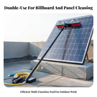 Wet and Dry Use Electric Solar Panel Cleaner Adjustable Angle Electric Solar Panel Cleaning Brush High-Performance Copper Engine Telescopic Cleaning Brush Lightweight Design for Professional Cleaners, Homeowners, Billboards, Roofs, Rooftops