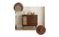 Wooden Cabinet with Drawer Mid-Retro Credenza with Textured Panel Retro-Retro-Styled Sideboard with Tapered Legs for Living Room, Bedroom, Entryway