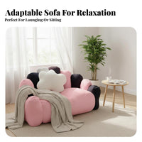 Japanese-design design Single-Person Floor Sofa Sleepable Pleated Armless Chair stylish Design Lazy Lounger Soft Fabric for Teenagers, Young Adults, Dorm Room, Lounge Area, studying alcove, Apartment