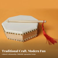 With rings Octagonal ring Drum Ethnic ethnic-inspired Dance performer-focused Portable Folk Instrument Lightweight for artists, Beginners, Stage Shows, real-time Performances, Festive events, School Activities