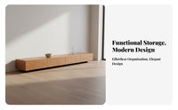 Modern Wooden TV Cabinet Nordic Wooden Design TV Stand with Storage Wide Tabletop Solid Wood Media Cabinet for Bedroom