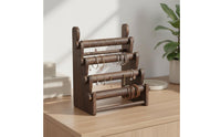 Multi-Tier Wooden Jewelry Display Rack Solid Wood Bracelet Display Stand Space Saving Bangle Storage Rack Sturdy for Tabletop