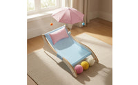 Breathable Mesh Pet Canopy Chair Wooden-Style Frame Pet Lounging Chair Plaid Pillow Pet Furniture