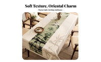 Easy to Clean Chinese Ink Painting Tablecloth Stain Resistant Asian Ink Painting Tablecloth Oil-Proof for Families, Hosts, Banquet, Outdoor