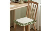 Chair Cushion with Ties Square Ruffled Chair Pad Sponge Seat Cushion Printed Bedding Decorative for Dining Chairs, Kitchen