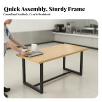 Sturdy Construction Industrial Aesthetic Dining Set Solid Structure Industrial Aesthetic Table and Seating Retro Design Commercial Furniture Natural Texture for Restaurant Owners, Homeowners, Quick-Service Shop, Cafeteria, Cafe, Eatery