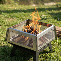 Campfire Stand Wind Shield Stainless Steel Foldable Portable