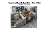 Space Saving Movable Sofa End Table Versatile Rolling Side Table Sturdy Construction Bedside Trolley on Wheels Easy Assembly for Office Workers, Homeowners, Apartment Dwellers, Reception Room, Small Areas, Bedroom, Kitchen