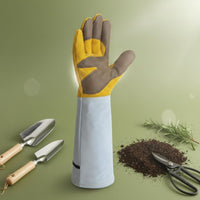 Leather Gardening Gloves Heavy Duty Work Safety Gear for Construction