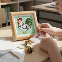 2026 New Framed Cross Stitch Kit for Beginners - Lucky Rooster Design
