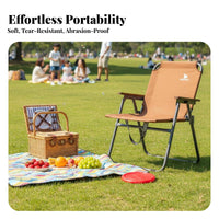Foldable Folding Camping Chair Heavy Duty Lightweight Backrest Camp Chair High Load Capacity Collapsible Outdoor Seat with Backrest No Assembly Required for Campers, Anglers, Picnickers, Beach, Backpacking, Backyard