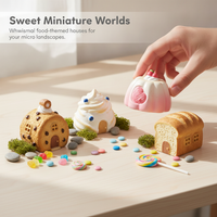 Miniature Cartoon Food House Figurines for Micro Landscape Decor