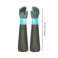 Textured Palm Waterproof Work Gloves Sturdy Work Gloves with Gauntlet Cuff Comfortable Flexible for Car Washing