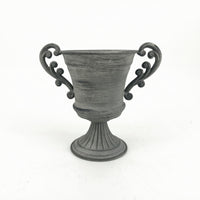 Antique-Style Decorative Vessel Vintage Metal Urn Distressed Pedestal Bowl Rustic for Wedding Centerpieces, Boutique Displays
