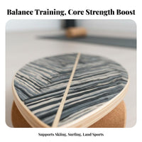 Simulates Surfing Balance Board with Roller Versatile Workout Tool Roller Balance Board Long-Lasting Multi-Layer Wood Indoor Wave Instructor Floor-Safe Design for Surfers, Skateboarders, Athletes