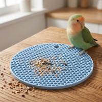 Parrot Slow Feeder Silicone Bird Foraging Mat, Cockatiel and Budgie Slow Feeder for Enrichment, Food Cage Accessories Toy