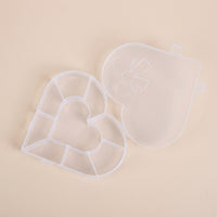 Heart Shaped Pink PP Organizer with Dividers, Small Item Organizer Storage Containers for Beads, Clear Compartment Box for Embroidery Thread Storage