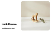 Wooden Rocking Horse Handcrafted Nordic Design Rocking Horse Handmade for Art Enthusiasts, Home Embellishers, Desktop, Living Room, Table Centerpiece