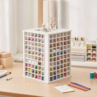 Bead Organizer Clear Rotating Organizer with Compartments Compact for Hobbyists
