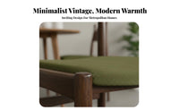 Thickly Padded Cushion Retro Wooden Dining Chair Sturdy Construction Upholstered Solid Wood Chair Ergonomic Design Indoor Furniture Easy Assembly for Homeowners, Families, Adults, Kitchen, Living Room, Restaurant, Home Office