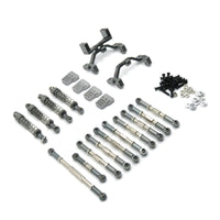 RC Shock Absorbers Set Upgrade RC Steering Linkage Kit Adjustable Metal Link Rod Set for Hobby Build, Repair