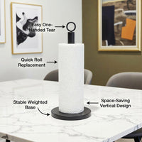 Dining Table Paper Towel Holder, Minimalist Japanese-Style Dispenser for Home Cooks, Stainless Steel Brushed Tissue Countertop Kitchen Accessory