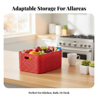 Imitation Rattan Basket Multi-Functional Storage container adaptable for home dwellers