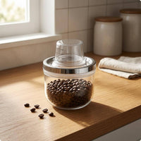 Clear Body Transparent Storage Jar Silver Rim Measurement Jar for Kitchen
