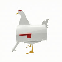 Post-Mount Mailbox Decorative Mailbox with Flag Farmhouse for Homeowners, Driveway, Garden