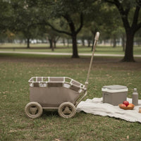 Foldable Pull Cart Padded Grip Foldable Wagon Metal Frame Transport Gear
