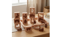 Wooden Animal Puzzle Tray Smooth Edges Shape-Matching Game Open-Ended Play Wooden Animal Puzzle