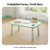 Ergonomic Design Height-Adjustable Desk and Chair Combo Spacious Desktop Adjustable Writing Desk with restchair Rounded Corners kids' Furniture sturdy Construction for Preschoolers, Toddlers, Students, Playroom, Homeschooling, Home Schooling