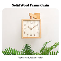 Double-Sided Wall Clock Non-Ticking Corner Wall Clock Silent Movement Minimalist Design for Hallway