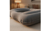 Inflatable Donut Cushion Flocked Surface Circular Seat Cushion Pressure Relief Inflatable Donut Pillow for Office Workers Users, Car, Travel