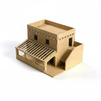 1:72 Miniature Building Model Handmade Gift Middle Mideastern House Model Bookshelf Decor DIY Wooden Building Kit for Wargamers, Dioramas