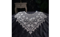 Collar Applique Floral False Collar Neckline Trim Mesh Accessory Elegant for Crafters, Dressmaking, Sewing Projects