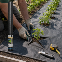 Agricultural Weed Barrier Fabric, Breathable Permeable Non-Woven Ground Cover for Greenhouses & Orchards