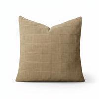 Linen Plaid Pillow Cover Rustic Plaid Pattern Pillow Cover Neutral Tones for Living Room