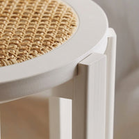 Woven Stackable Stool Space-Saving Stool with Rattan Seat Easy to Move Seating Compact for Apartment Dwellers, Small Apartments