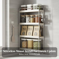 Drilldrillless Installation Multi-Tier Seasoning Shelf Space-Saving Design Kitchen Organizer 3-Tiered Storage Rack Strong Load-Bearing for People with Small Kitchens, Home Cooks, Countertop, Pantry, Bathroom, Office